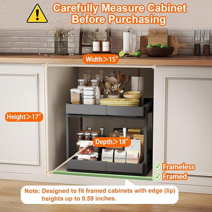 Golener 2-Tier Expandable Pull Out Cabinet Organizer - Image 5