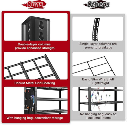 REIBII Storage Shelves, Heavy Duty Garage Shelving Load 2500LBS, 5-Tier Garage - Image 5