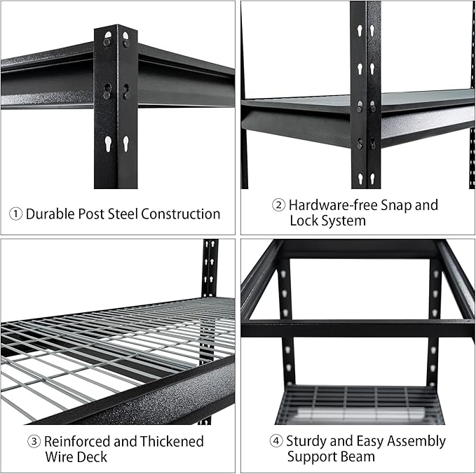 The Atlas 48" W Heavy Duty Garage Shelving Unit Load 12000 Lbs, Metal Shelves - Image 7