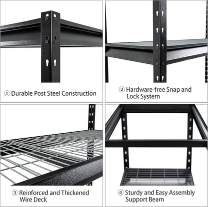 The Atlas 48" W Heavy Duty Garage Shelving Unit Load 12000 Lbs, Metal Shelves - Image 7
