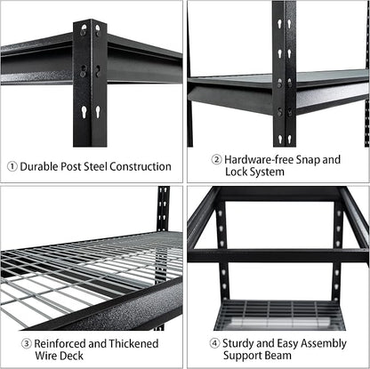 The Atlas 72" W Heavy Duty Garage Shelving Load 8000 Lbs, 4 Tier Metal Storage - Image 6