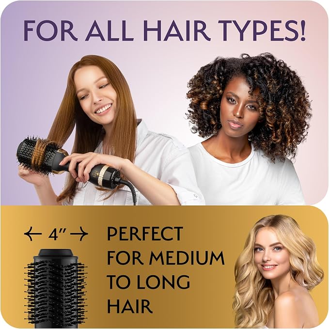 Professional Blowout Hair Dryer Brush, Hot Air Brush - Image 3