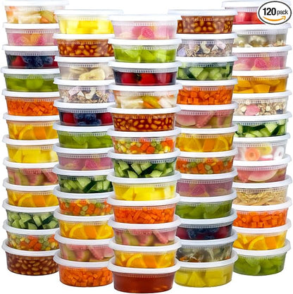 60 Sets Deli Containers with Lids 8 oz, Leak-Proof & BPA Free Airtight Takeout by Dipoo