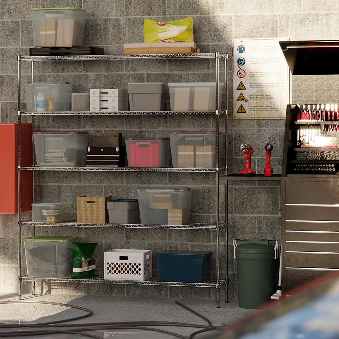 14" Deep x 72" Wide x 86" Height Wire Shelving Kit | 5-Tier | NSF Commercial - Image 2