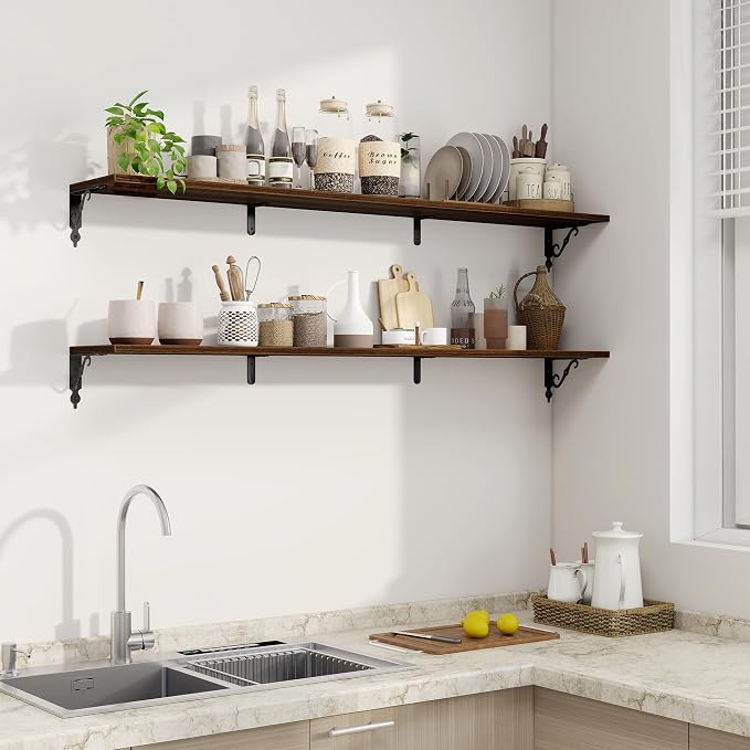 Fun Memories 55 Inch Floating Shelves, Long Floating Shelves Wall-Mounted - Image 5