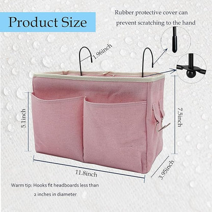 2-Pack Bedside Caddy Bedside Hanging Storage Basket Multi-Function Organizer - Image 2