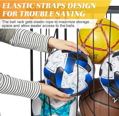 Garage Ball Storage With Baseball & Badminton Holder: Floor Sports Equipment - Image 2