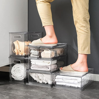 MANO 2Pack Clear Fridge Drawers Pull Out Stackable Refrigerator Drawer - Image 6