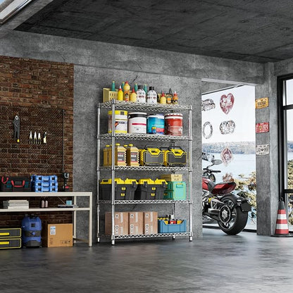 IZEUK 1750LBS Garage Shelving Wide Storage Shelves 5 Tier Metal Shelves Heavy - Image 6