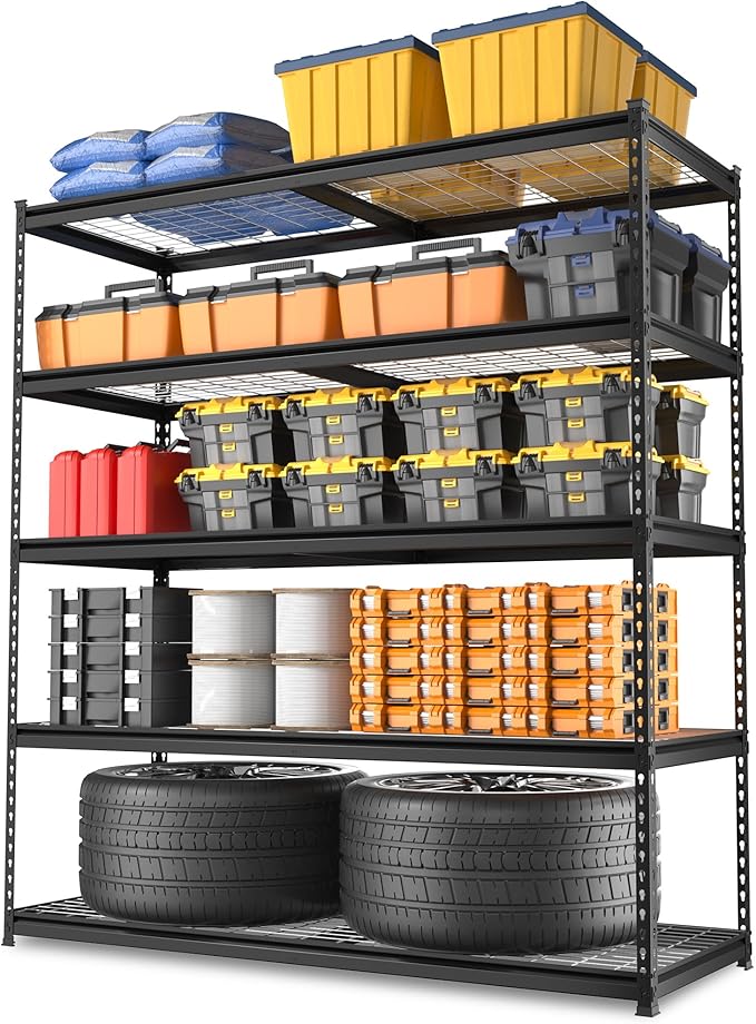 WORKPRO 4000LBS Heavy Duty Shelving, 48”W x 24”D x 72”H, 5-Tier Storage Shelves by WORKPRO