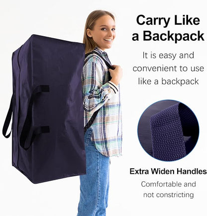 12 Pack Heavy Duty Extra Large Moving Bags W/Backpack Straps - Image 4