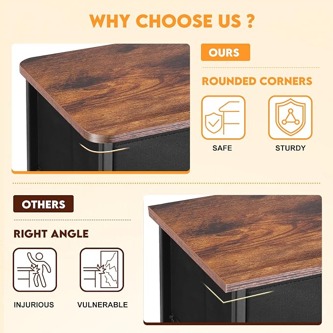 Curved Profile Dresser for Bedroom，4 Fabric Drawer Dresser - Image 4
