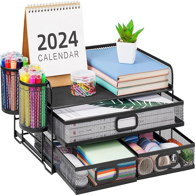 Marbrasse 3 Tier Mesh Desk Organizer by Marbrasse