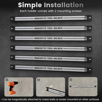Goplus 6PCS 18" Magnetic Tool Holder, Wall Mounted 176LBS Capacity Magnetic - Image 5