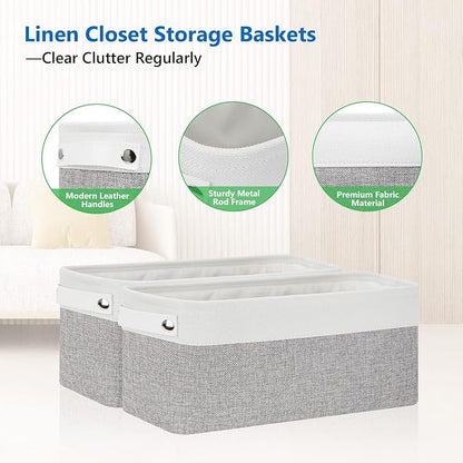 Bidtakay Small Bins for Organization Fabric Baskets for Toilet Paper Storage - Image 4