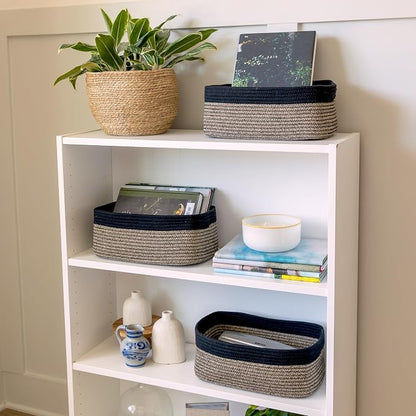 NaturalCozy 13.5”x8.5”x5.5” Rectangle Storage Baskets - Image 3