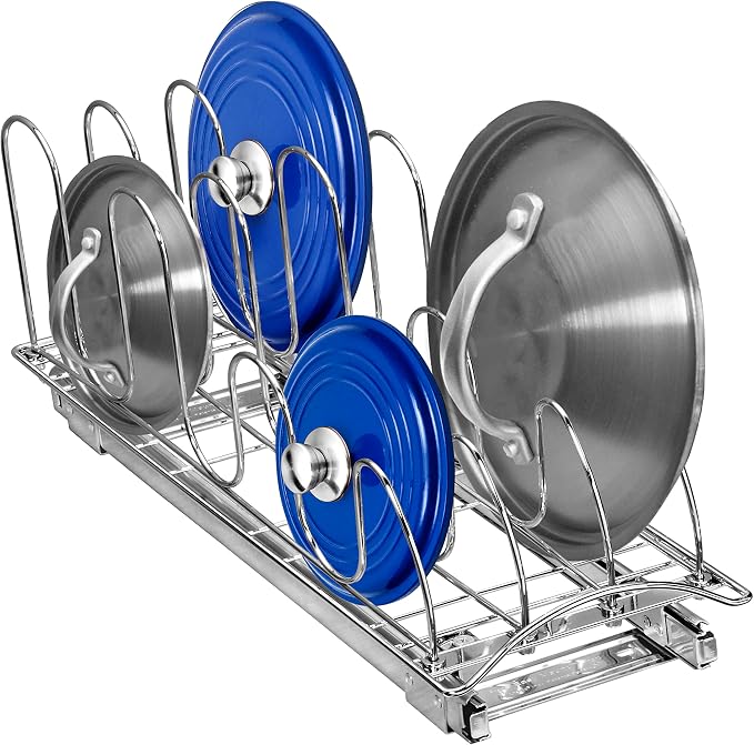 LYNK PROFESSIONAL® Pull Out Pot Lid and Cookie Sheet Organizer Rack by LYNKPROFESSIONAL