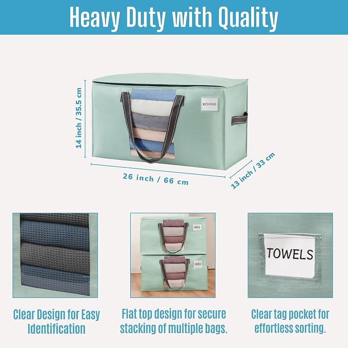 VENO 6 Pack Moving Bags, Comforter and Blanket Storage Bags - Image 3