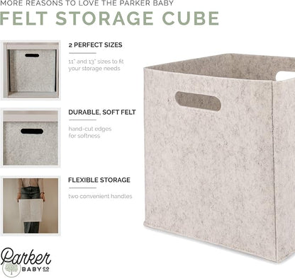 Parker Baby Co. Felt Foldable Storage Cube Bin - Image 3