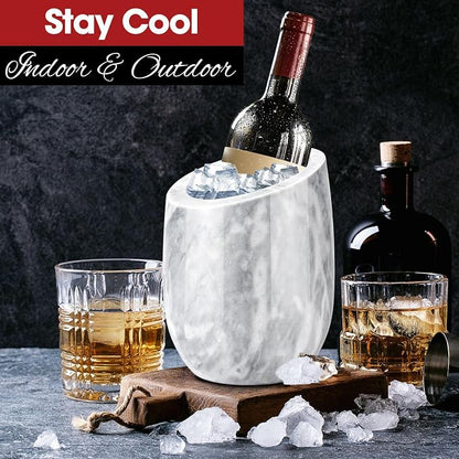 Flexzion Marble Wine Chiller Bucket – White Wine Cooler & Champagne Bucket - Image 4