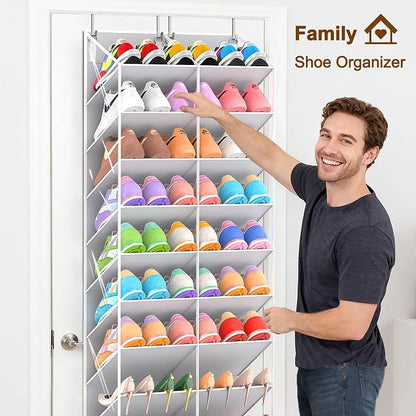 30 Pairs Over the Door Shoe Organizer, 10-Tier Door Shoes Rack Storage Fit All - Image 4
