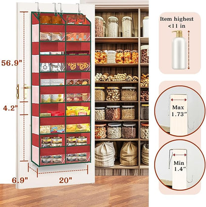 Christmas Over The Door Organizer 5 Tiers, Extra Large Behind Door Storage of - Image 3