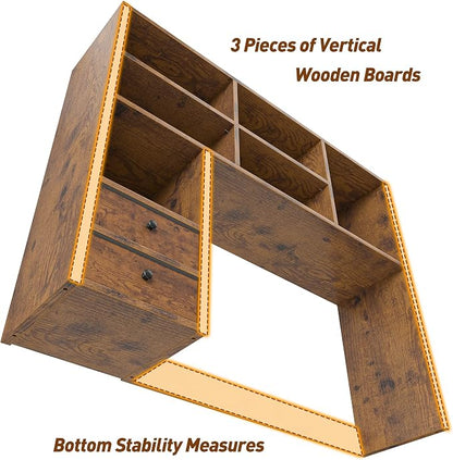 REIBII Desktop Bookshelf, High-Capacity Desk Hutch Organizer - Image 7