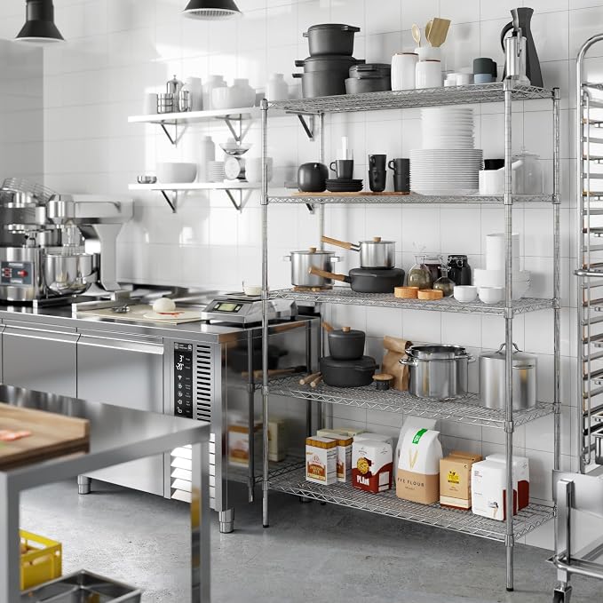 18" Deep x 48" Wide x 74" Height Wire Shelving Kit | 5-Tier | NSF Commercial - Image 6