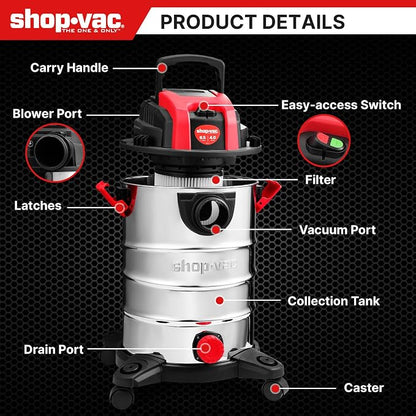 Shop-Vac 6.5 Gallon 4.0 HP Wet/Dry Vacuum - Image 7