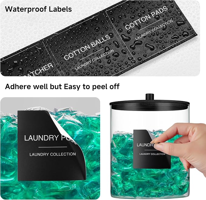 TIPGO Glass Jars for Laundry Room Organization, Laundry Pods Container - Image 4