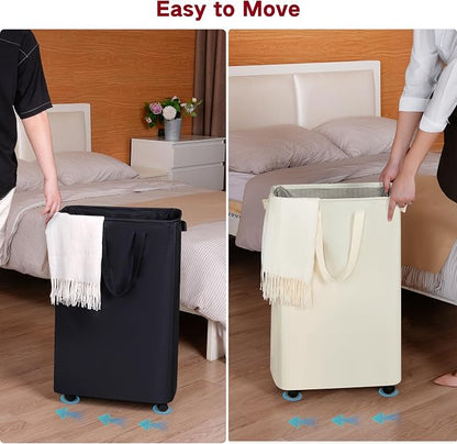 efluky Slim Rolling Laundry Basket - Image 3