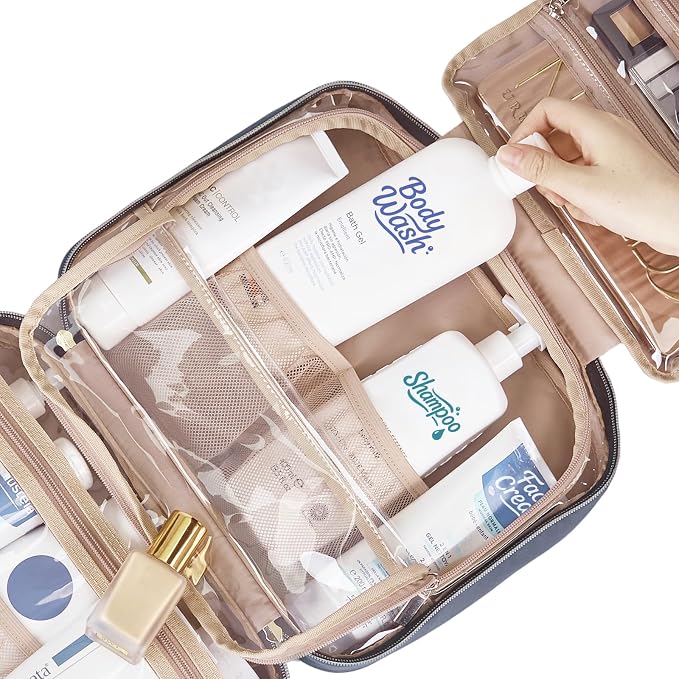 NISHEL Travel Toiletry Bag for women, Portable Hanging Organizer for Full-Sized - Image 5