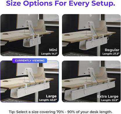 Ascrono Original No Drill Under Desk Cable Management Tray 40.6" - Image 4