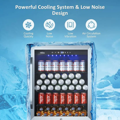 24 Inch Beverage Refrigerator Cooler, 210 Cans Wide Beverage and Beer Fridge - Image 4