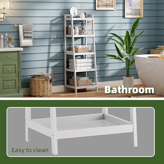 Bookshelf, 5 Tier Ladder Bookcase - Image 7
