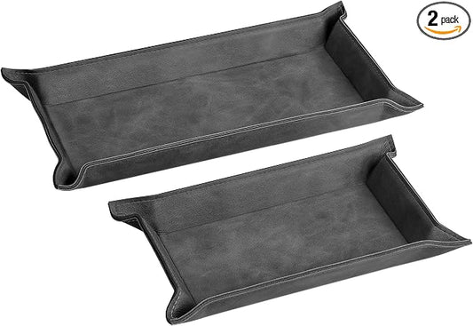 Navaris Faux Leather Valet Tray Set of 2 by Navaris