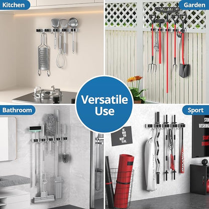 2 Pack Broom Holder Wall Mount Mop and Broom Hanger Broom Organizer Storage - Image 4