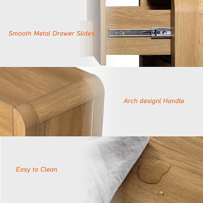 WAMPAT 3 Drawer Dresser for Bedroom, 31.5" Wide Mid Century Modern Wide Chest - Image 7