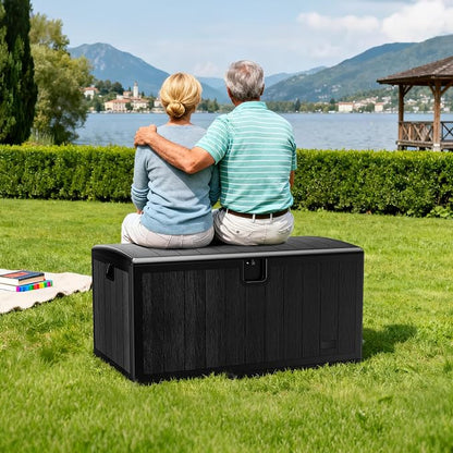JEKO&JEKO 110 Gallon Outdoor Storage Box, Large Plastic Deck Box - Image 6