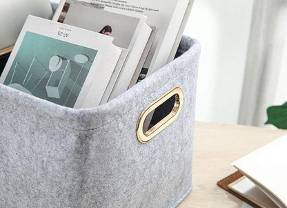 Collapsible Storage Bins Foldable Felt Fabric Storage Basket Organizer Boxes - Image 3