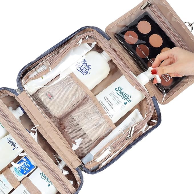 NISHEL Travel Toiletry Bag for Women, Makeup Essentials Organizer, Hanging Case - Image 4