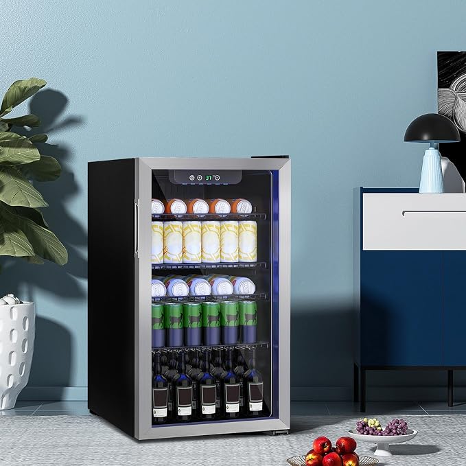 Stopasd Beverage Refrigerator Cooler, 3.2 Cu.Ft/126 Can Drink Fridge - Image 6