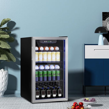 Stopasd Beverage Refrigerator Cooler, 3.2 Cu.Ft/126 Can Drink Fridge - Image 6
