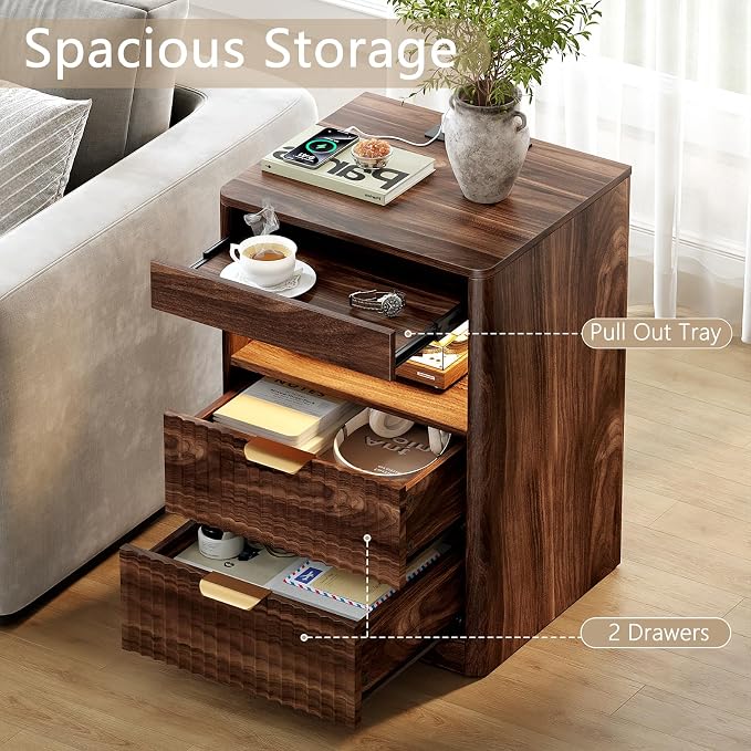 REAHOME Fluted Nightstand Set of 2 - Image 3