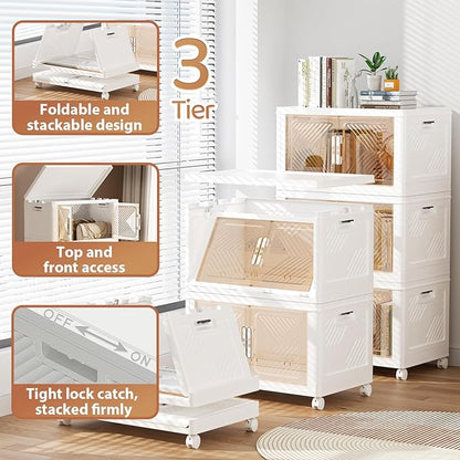 Storage Bins with Lid 76QT, Stackable Storage Containers with Wheels and - Image 6
