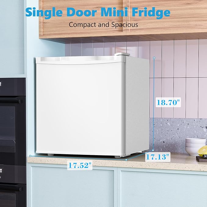 1.6 Cu.ft Mini Fridge with Freezer, Compact Refrigerator, Single Reversible Door - Image 3