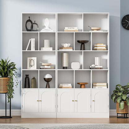 71" Tall Bookshelf with 10 Cubes and 3 Doors, 4-Tier Bookshelf, Open Shelf - Image 5