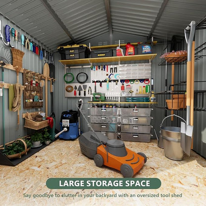 Metal Storage Shed, 10x8 Outdoor Storage Building, Large Backyard Sheds - Image 7