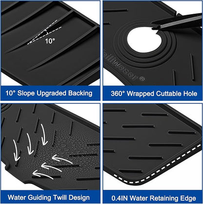 Meiliweser Faucet Mat for Kitchen Sink – 24” x 5.1” Extra-Long Silicone Splash - Image 6