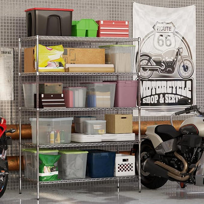 24" Deep x 54" Wide x 74" Height Wire Shelving Kit | 5-Tier | NSF Commercial - Image 5